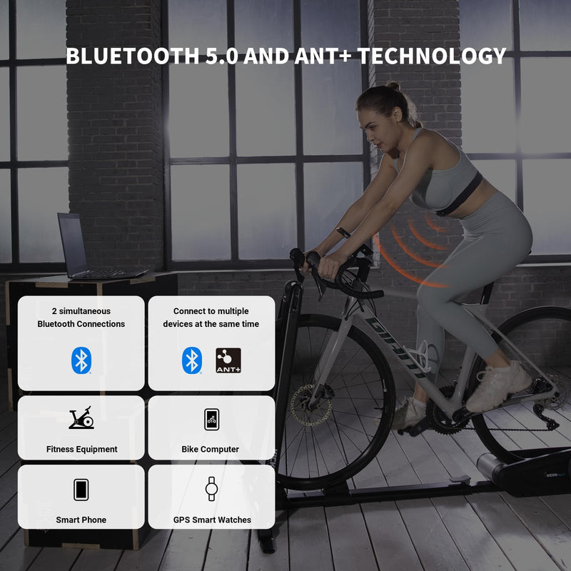 COOSPO H9Z Herat Rate Monitor Chest Strap,Bluetooth 5.0 ANT+ Heart Rate Monitor,Heart Rate Sensor with Rechargeable Battery,HRM Works with Strava/WahooFitness/Polar Beat Peloton/Zwift/DDP Yoga App - NewNest Australia
