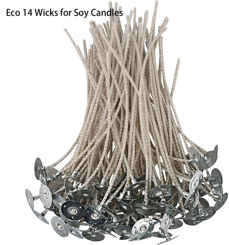 100pcs ECO14 Wicks for Soy Candles, 8 inch Pre-Tabbed Candle Wick for Candle Making,Thick Candle Wick with Base - NewNest Australia