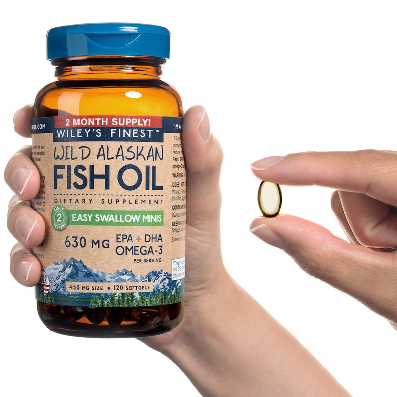 Wild Alaskan Omega-3 Fish Oil - Easy Swallow Minis 2X Double Strength 630mg EPA + DHA Natural Supplement 60 Mini Softgels 60 Count (Pack of 1) - NewNest Australia