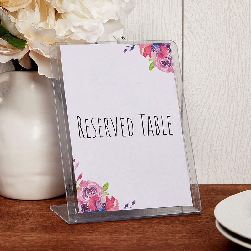 Clear Slant Back Acrylic Sign Holder, Vertical Display Stand (5 x 7 in, 6 Pack) - NewNest Australia