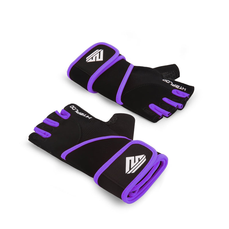 HTZPLOO Workout Gloves Gym Gloves Weight Lifting Gloves for Men Women with Full Palm Pad ,Strong Wrist Wraps Support,Enhanced Grip,for Fitness,Training,Weightlifting,Exercise Black&Purple Medium - NewNest Australia