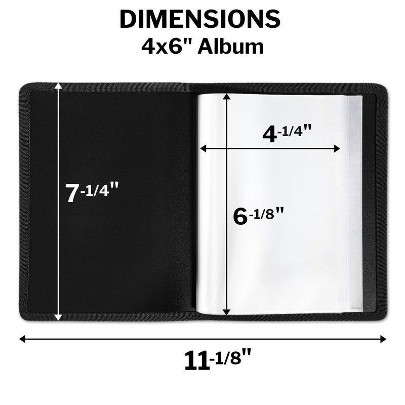 Dunwell Small Picture Book for 4x6" Photos - (Black, 2 Pack), Soft Cover Photo Portfolio Binder, 4 x 6 Scrapbook for Artwork, 24 Pages Hold 48 Pictures, Art Presentation Book for Postcards or Picture Storage, Mini Photo Albums 6x4" Black - NewNest Australia
