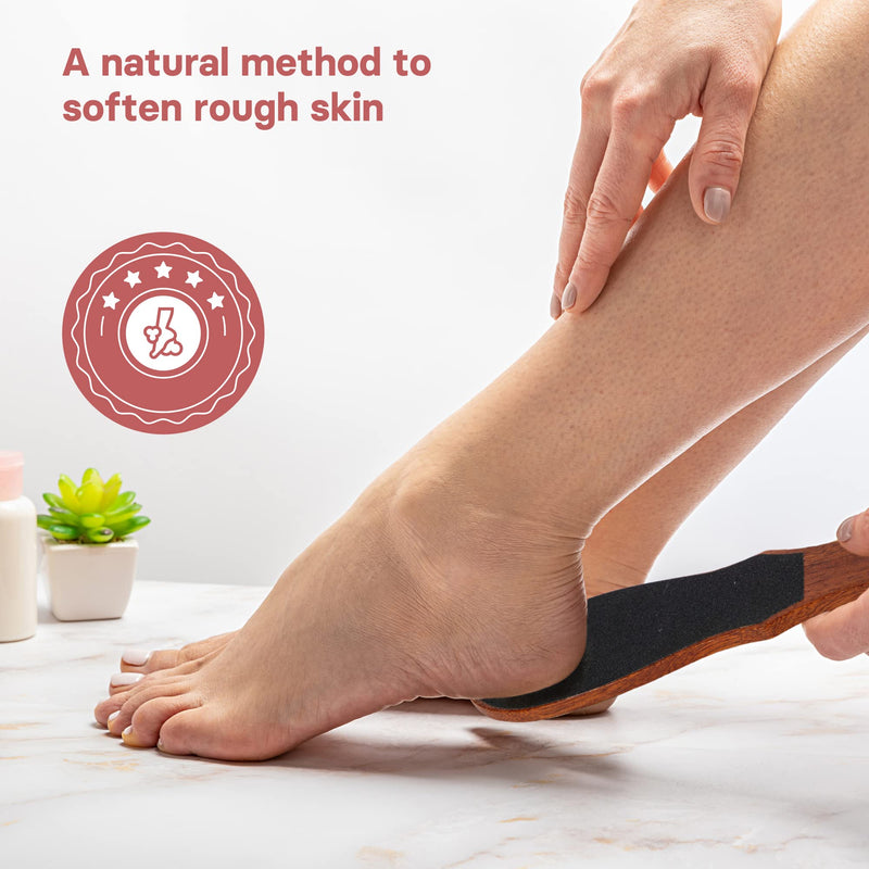 VALNEO Foot File for Hardened or Dry Skin - Coarse and Fine Callus File Made of Rosewood Wood - Wooden Paddle Callus Remover for Hand and Foot Rose Wood - NewNest Australia