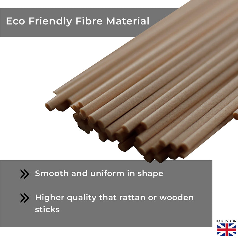 Ziffs Home® 120 Natural Fibre Reed Diffuser Sticks - 20cm x 4mm - Thick Diffuser Reeds Sticks - Diffuser Sticks for Diffuser Oils Fragrance Refill - Fibre Reeds for Diffusers - NewNest Australia