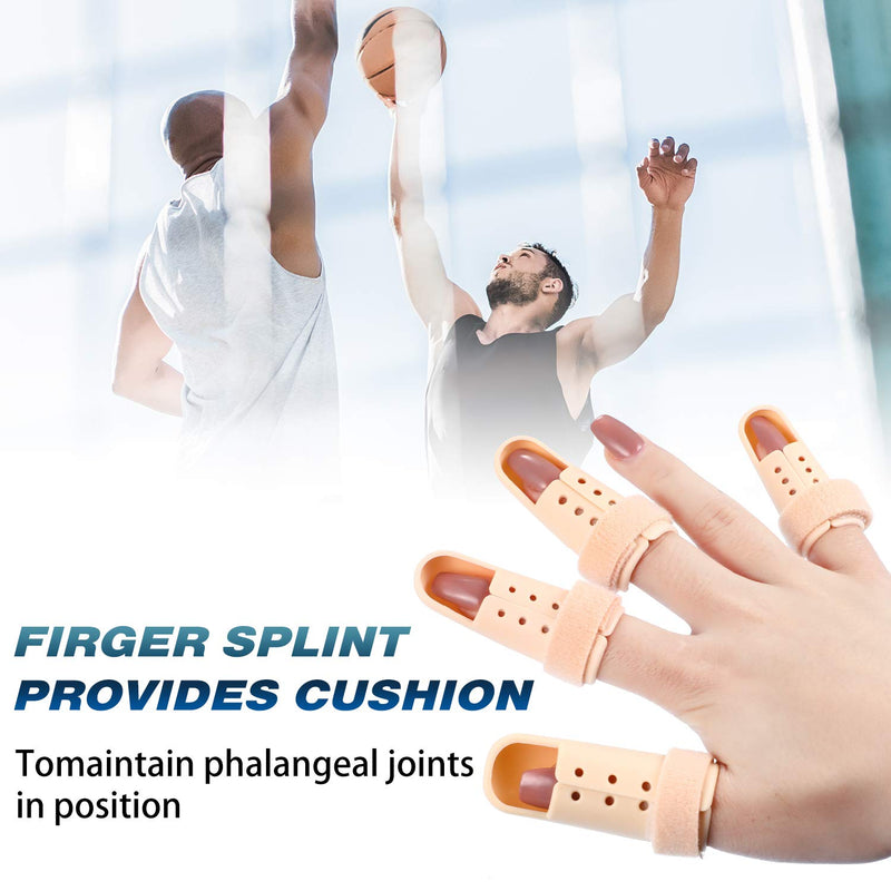 10 Pieces Finger Splint Mallet Finger Support Finger Splint Brace Plastic Finger Support Protector for Adjustable Finger Immobilizer for Basketball Finger Joint Protection, 5 Sizes - NewNest Australia