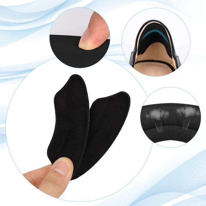 LUTER 2pairs Heel Pads, Soft Heel Cushion Inserts Shoes Too Big Inserts Heel Cushion Pads Self Adhesive Shoe Pads Heel Grips Heel Protectors Heel Inserts for Women Men Most Shoes (Apricot, Black) - NewNest Australia