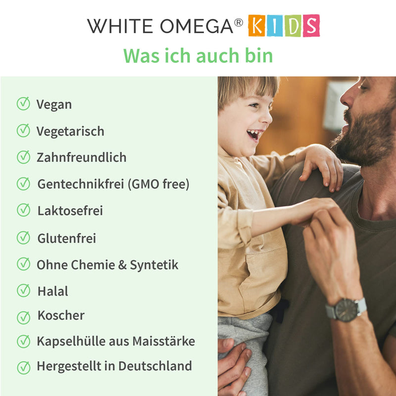 Algae oil capsules for children - vegan Omega-3 - without carrageenan - 330 mg DHA from algae - 90 mini capsules - NewNest Australia
