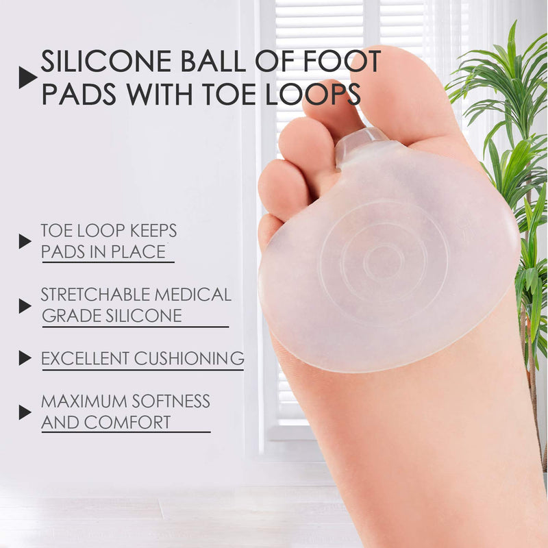 Metatarsal Pads Ball of Foot Cushions Kit - 8pcs- Metatarsal Gel Sleeves & Silicone Ball of Foot Pads - Great for Metatarsalgia, Bunion, Mortons Neuroma & Forefoot Pain Relief (Small) S (Pack of 8) - NewNest Australia