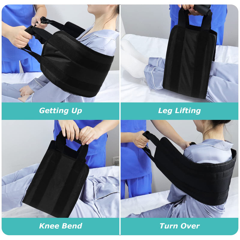 [LOSCHEN] 80cm Transfer Belt for Patient,Padded Bed Transfer Nursing Sling for Disabled, Elderly, Seniors, Injured-Safely Move from Car, Wheelchair, Bed(Black) Black - NewNest Australia