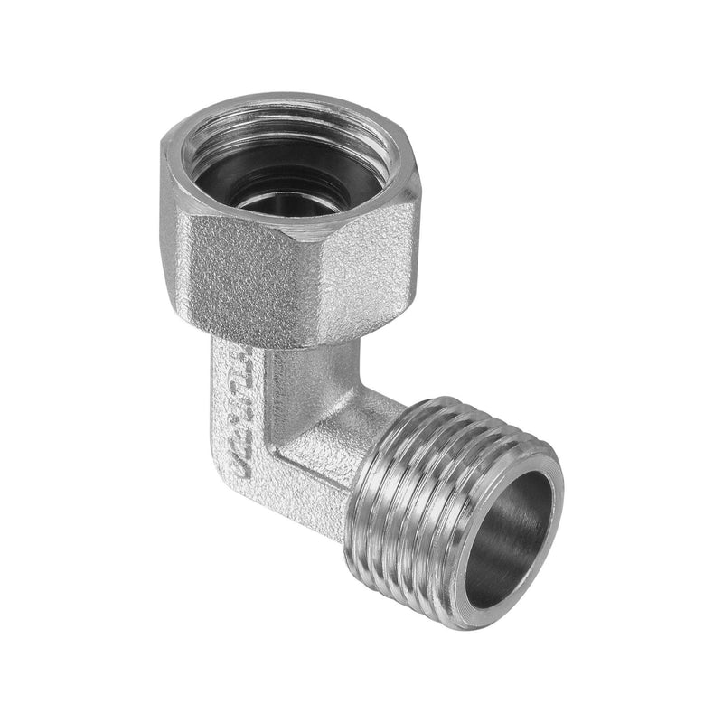 uxcell Pipe Fitting Elbow G1/2 Male to Female Thread 2 Way L Shape Hose Connector Adapter, Nickel-Plated Copper 2pcs - NewNest Australia