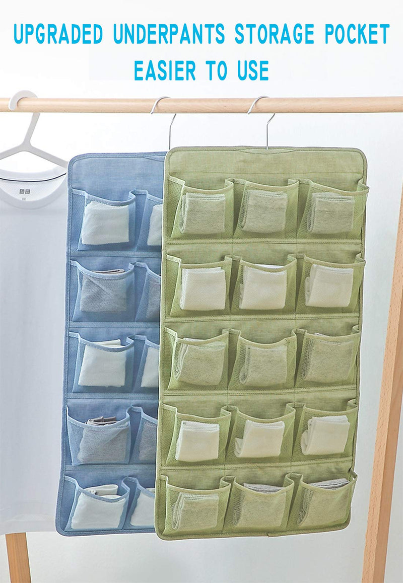 NewNest Australia - AARainbow Dual-Sided Hanging Closet Organizer with 20 Pockets for Underwear Stocking Toiletries Accessories Bra Dresser Panty Socks Drawers Home Basics (Gray, Normal) Gray 