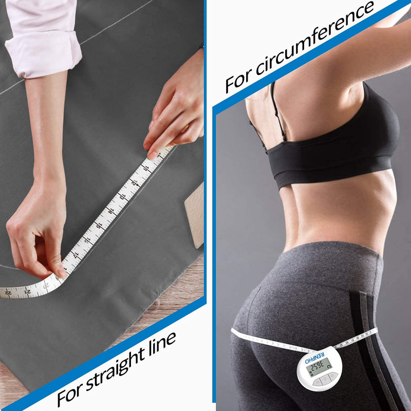 RENPHO Body Tape Measure for Weight Loss, Smart Body Measuring Tape for Body Measurements, Fitness Body Composition Monitors with APP, Retractable Dual-Scale Body Measurement Tape - NewNest Australia