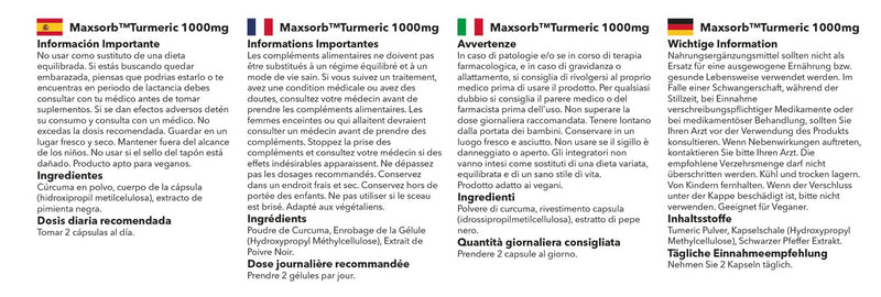 Turmeric 1000mg Maxsorb Curcumin 180 Capsules | Black Pepper Extract Bioperine® for Maximum Support | Vegan & Vegetarian Friendly | Natural Digestive Aid | Manufactured in The UK - NewNest Australia