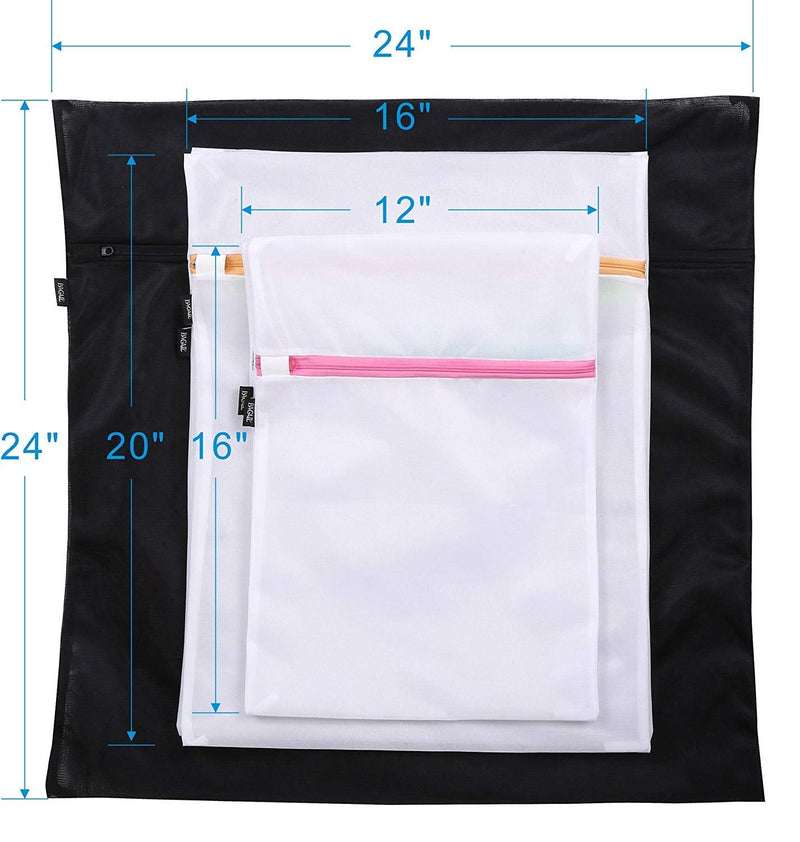 Set of 5 Mesh Laundry Bags-1 Extra Large, 2 Large & 2 Medium Bags Laundry,Blouse, Hosiery, Stocking, Underwear, Bra Lingerie, Travel Laundry Bag A White 2M,1XL,2L - NewNest Australia