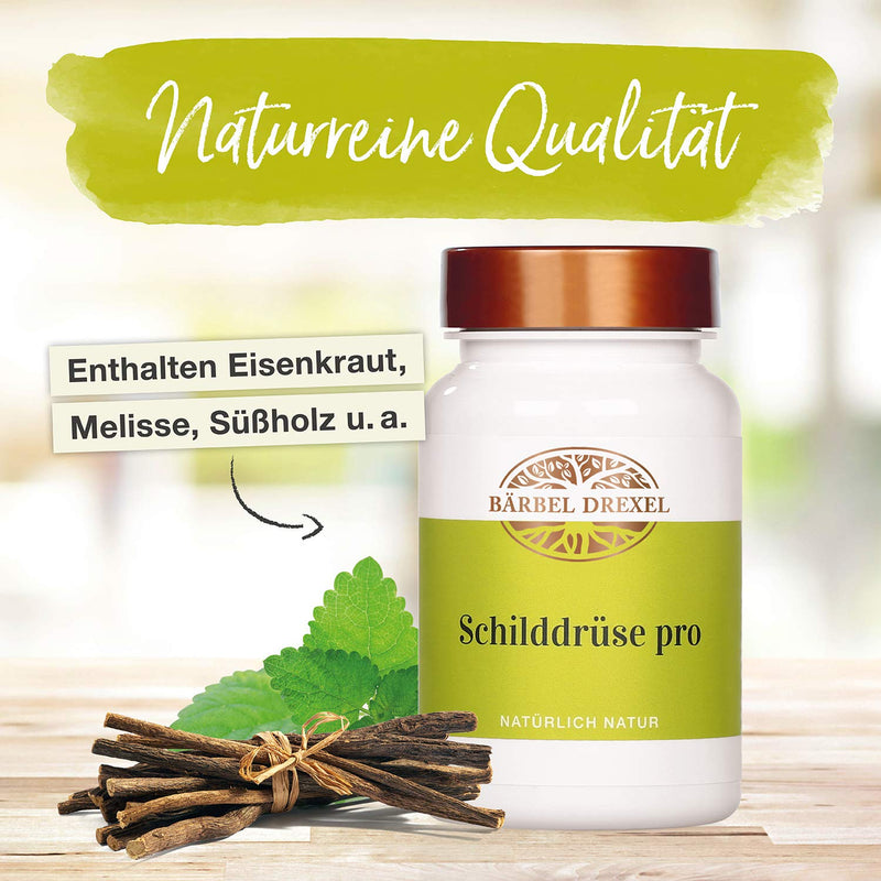 Thyroid tablets with selenium 100µg + vitamin D3 + verbena + lemon balm + alfalfa (125 pieces) 100% natural production in Germany, selenium yeast, metabolism, thyroid Pro BÄRBEL DREXEL® - NewNest Australia