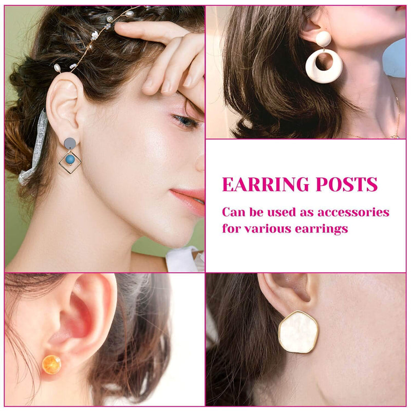 Earring Posts and Backs, Shynek 1800pcs Earring Making Supplies with Stainless Steel Earring Posts and Earring Backs for Studs, Earring Making Kit for DIY Earrings and Jewelry Making - NewNest Australia
