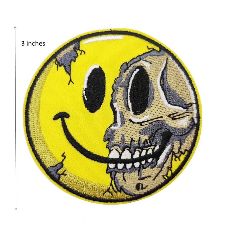 Smile Face Skull Embroidered Iron on Patch - NewNest Australia