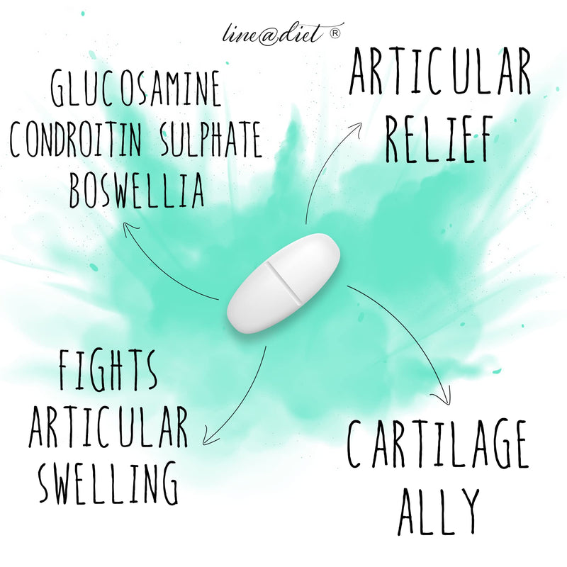 Art-Leni Plus3 Line@ | Glucosamine Chondroitin & Boswellia - 60 Cpr - Glucosamine Sulphate | Joint Health | Strengthens Bones And Joints | Cartilage | High Dosage - NewNest Australia