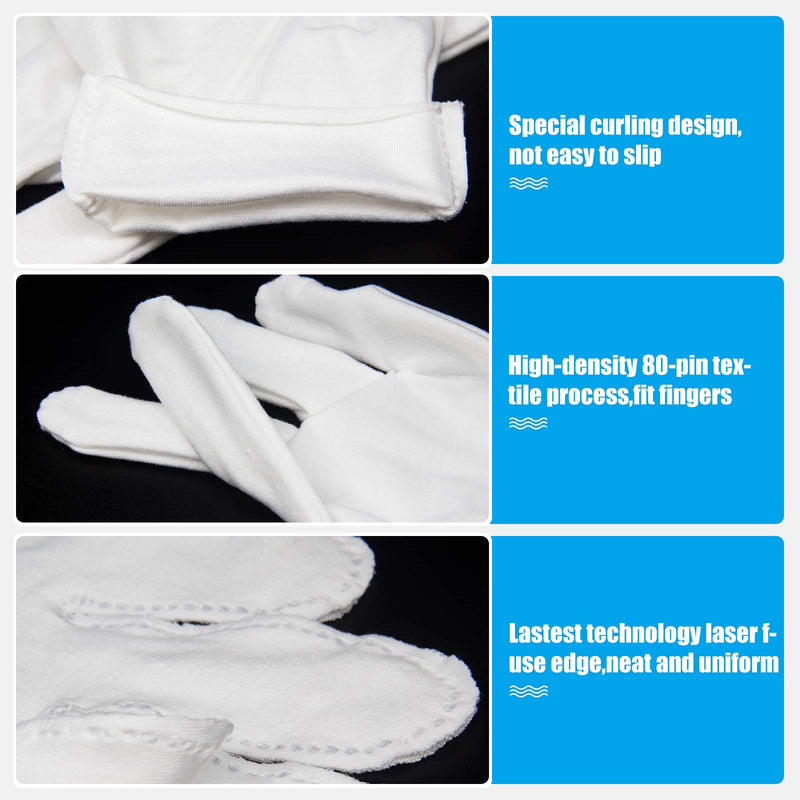 4 Pair Moisturising Gloves,Cotton Gloves for Eczema & Dry Hands,Stretchable Washable White Gloves(Medium Size) - NewNest Australia