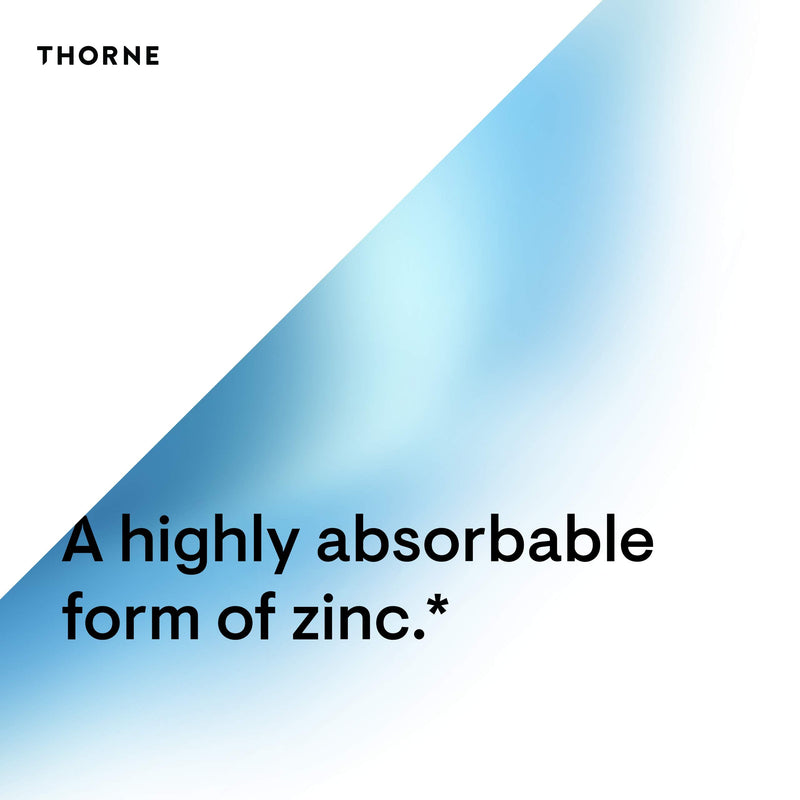Thorne Zinc Picolinate 15mg - Highly Absorbable Zinc Supplement - Supports Wellness, Immune System, and Eye and Reproductive Health - Gluten-Free, Soy-Free, Dairy-Free - 60 Capsules - NewNest Australia
