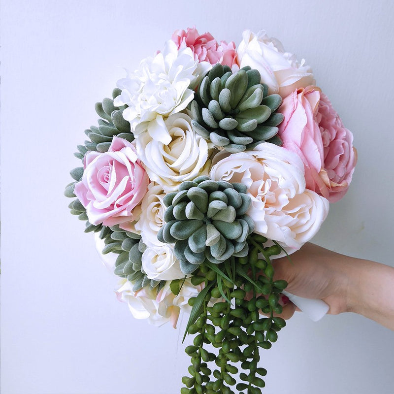 Winlyn 6 PCS Foam Floral Handle Bouquet Holders Handle Bouquet Holder for Floral Arrangement Foam Kit Wedding Supplies Bridal Fresh Flowers Silk Flowers Decoration - NewNest Australia