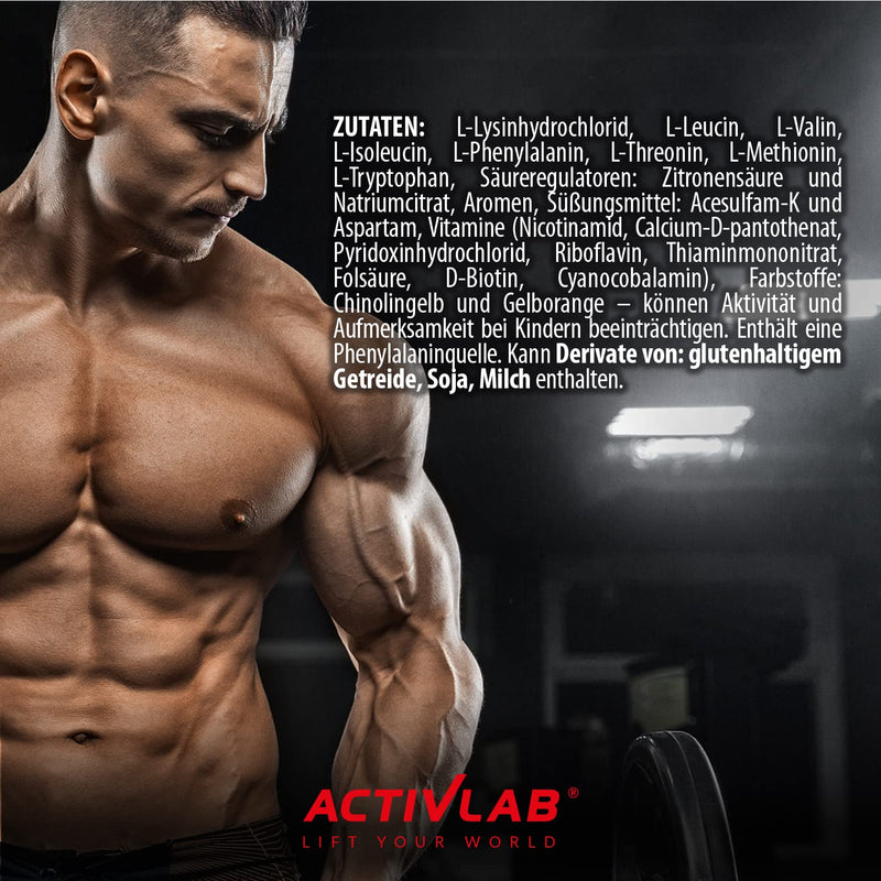 Activlab EAA XTRA 500g Orange| 7.95g EAA, 100% daily requirement, 50 servings, muscle regeneration, powder All 8 essential exogenous amino acids, B group vitamins, training drink, measuring cup - NewNest Australia