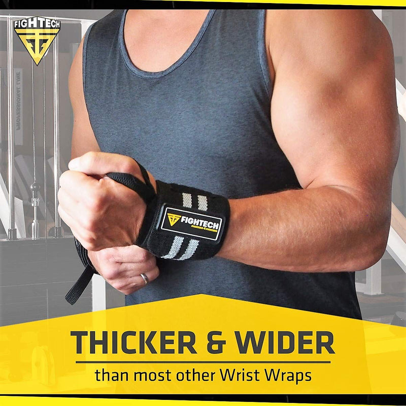 FIGHTECH Wrist Wraps for Weight Lifting 18 inch Professional Grade Wrist Support Braces for Weightlifting, Crossfit and Strength Training | for Men and Women Black - NewNest Australia