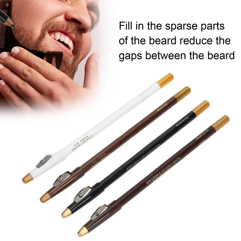 Set of 4 barber pencils (black and white and dark brown and light brown), contour pencils for beard and hair with sharpener for the formatting tools - NewNest Australia