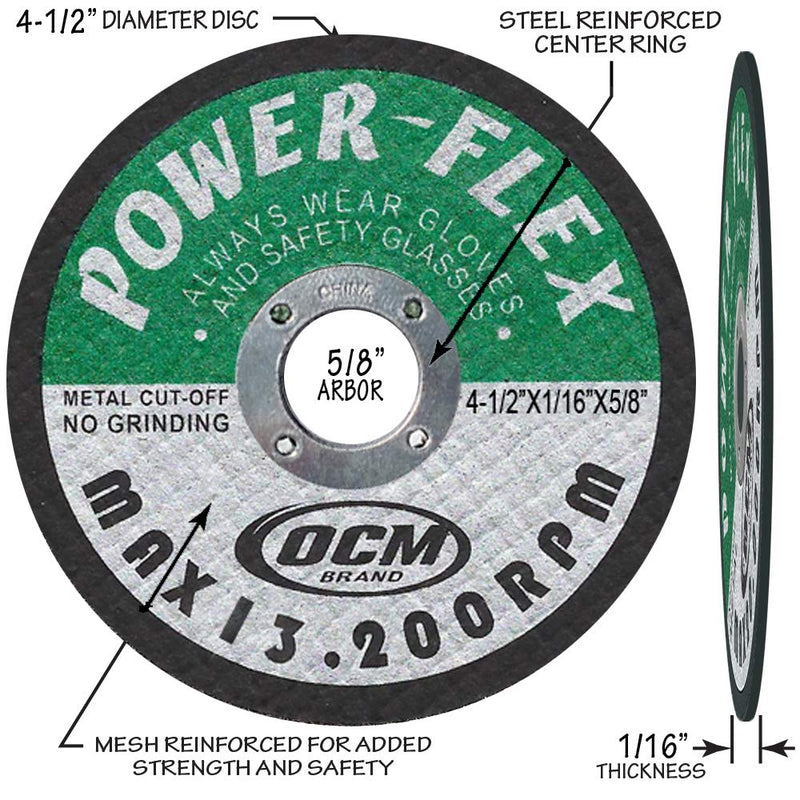 4 1/2 Inch x 1/16 Inch x 5/8 Inch Premium Cut Off Wheels - 10 PACK -, For Cutting all Ferrous Metals and Stainless Steel - NewNest Australia