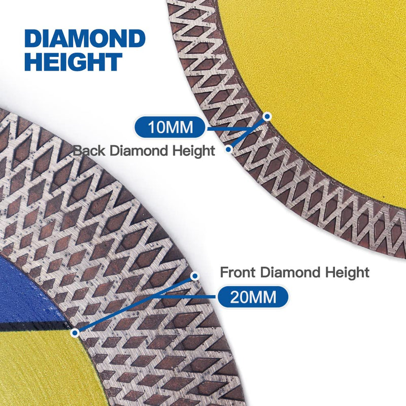 HIGHDRIL Tile Diamond Saw Blade Cutting Disc Wheel 5"/125mm for Dry/Wet Cutting & Grinding Porcelain Granite Marble Ceramic Artificial Stone 1 5 Inch - NewNest Australia