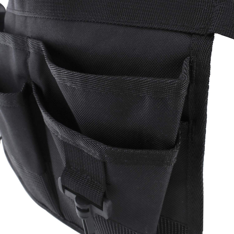 Geboor Gardening Tool Waist Bag Belt Heavy Duty Oxford Tool Apron with 7 Pockets of Different Sizes and Depth (Black) Black - NewNest Australia
