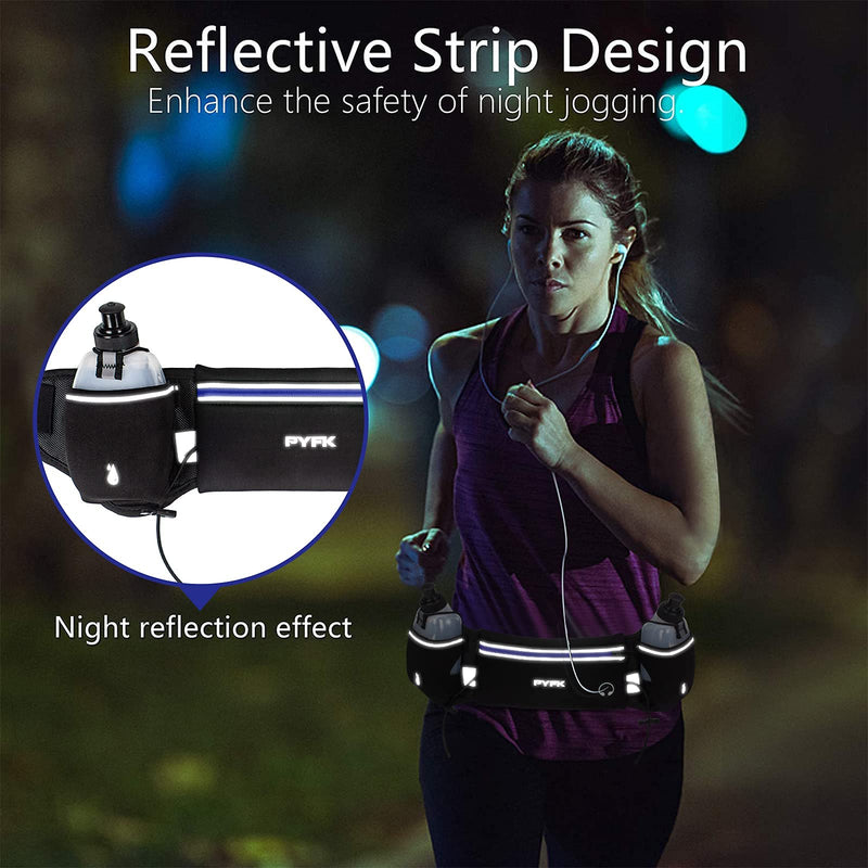 PYFK Upgraded Running Belt with Water Bottles, Hydration Belt for Men and Women, Water Bottle Holder Running Pouch Belt, Fanny Pack Fits 6.5 inches Phones, Waist pack for Running Hiking Climbing blue - NewNest Australia
