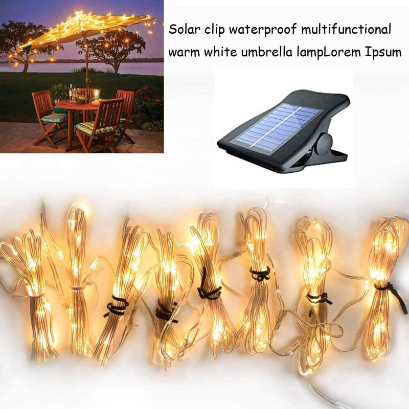 Solar Umbrella Lights,Patio Umbrella Lights with 8 Modes 3V 112 Led Medium Solar Panel Clip Outdoor Waterproof Umbrella Lights for Beach Tent Garden Camping Party Decoration(Warm White) Medium Clip Solar Powered - NewNest Australia
