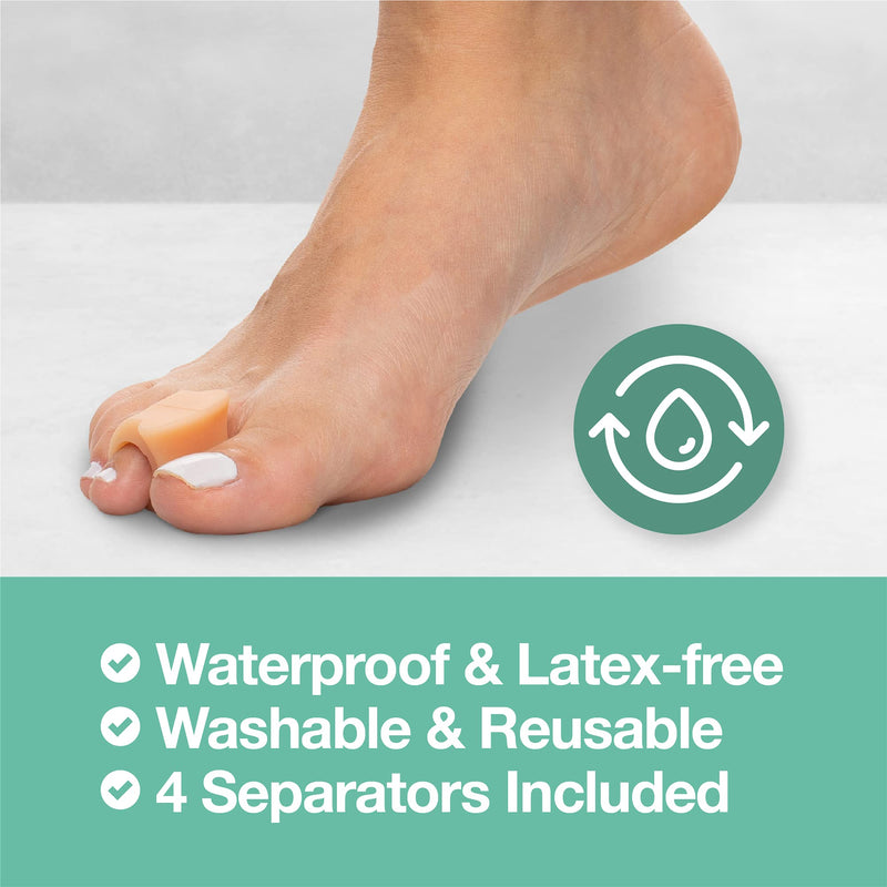 ZenToes Gel Toe Separators for Overlapping Toes, Bunions, Big Toe Alignment, Corrector and Spacer - 4 Pack (Beige) Beige - NewNest Australia
