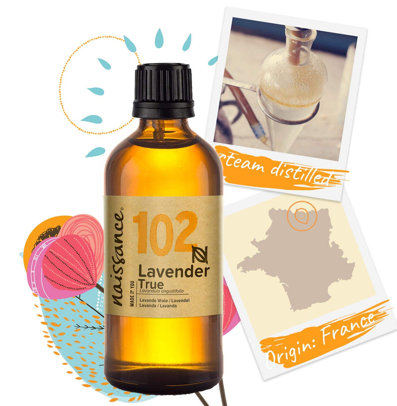 Naissance True Lavender Essential Oil (No. 102) - 200ml (2x100ml) - Pure, Natural, Cruelty Free, Vegan, Steam Distilled and Undiluted - Use in Aromatherapy, Massage Blend, Humidifiers & Diffusers - NewNest Australia