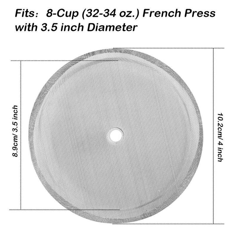 6 Packs French Press Replacement Filter Screen, SourceTon 4 Inch Stainless Steel Mesh Replacements for 1000 ml / 34 oz / 8 Cup French Press - NewNest Australia
