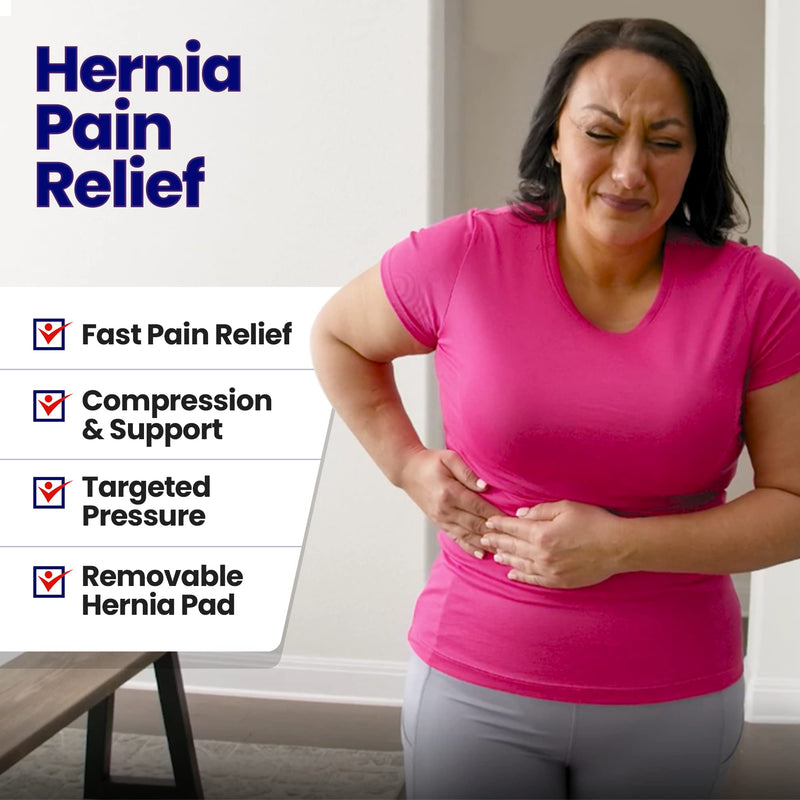 Hernia Belt for Men and Women - Beige Abdominal Binder for Umbilical Hernias & Navel Belly Button Hernias with Compression Pad for Hernia Support and Stomach (Small/Med) S/M (Pack of 1) - NewNest Australia