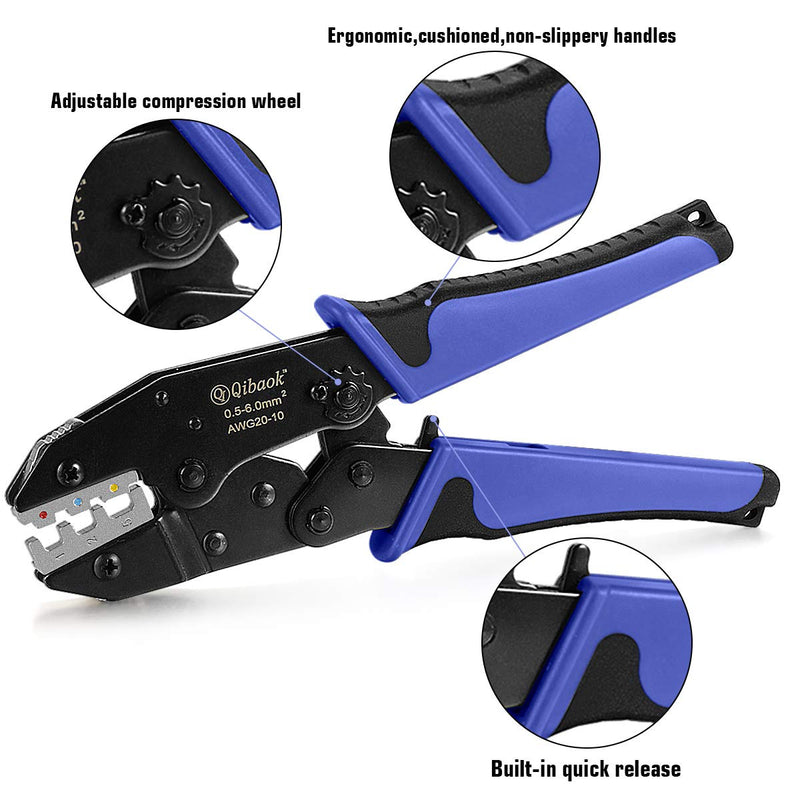 Qibaok Crimping Tool Ratcheting Wire Crimper for Heat Shrink Connectors Ratchet Terminal Crimper Wire Crimp Tool Crimping Tool For Heat Shrink Connectors - NewNest Australia