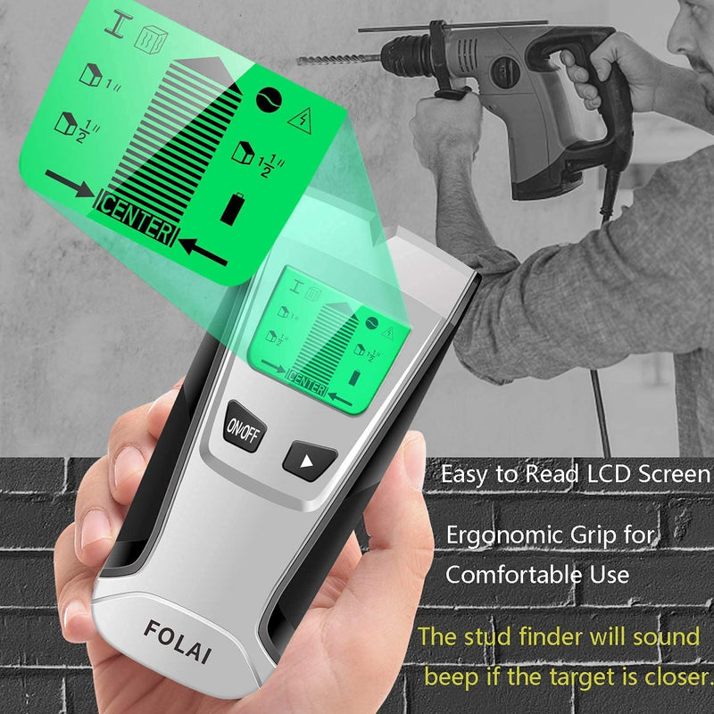 Stud Finder Sensor Wall Scanner - 4 in 1 Electronic Stud Sensor Beam Finders Wall Detector Center Finding with LCD Display for Wood AC Wire Metal Studs Joist Detection Silver - NewNest Australia