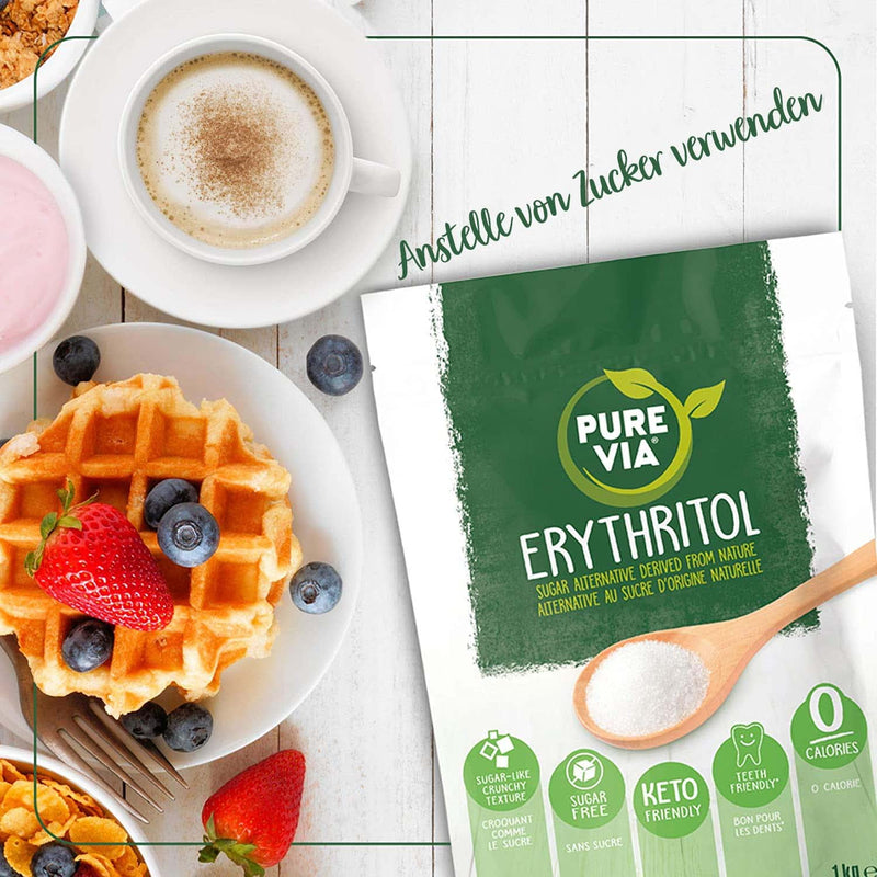 Pure Via Erythritol 1kg, CALORIES-FREE AND KETO-FRIENDLY sugar alternative, GMO-free certified - NewNest Australia
