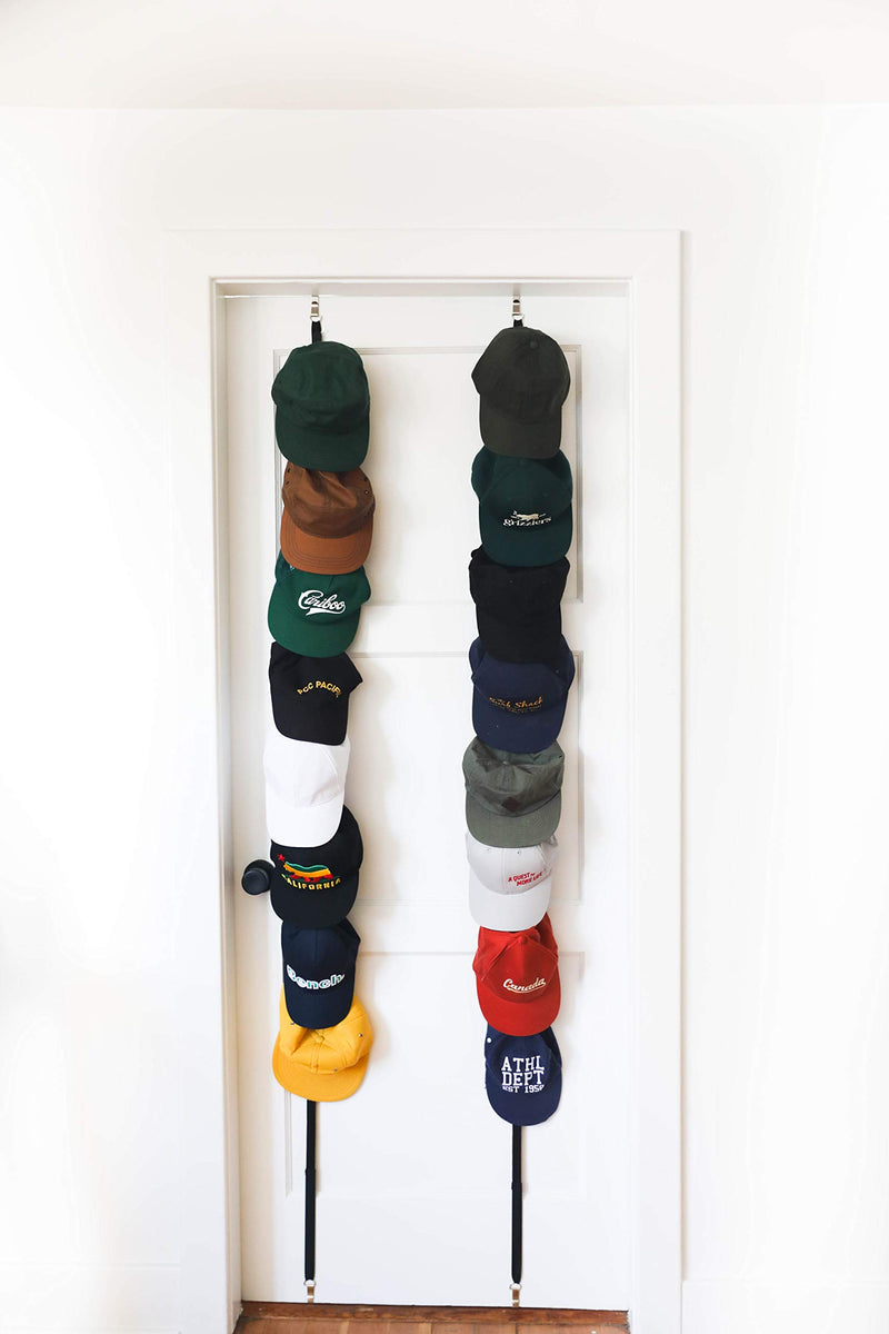 Cap Rack 2 Pack - Holds up to 16 Caps for Baseball Hats, Ball Caps - Best Over Door Closet Organizer for Men, Boy or Women Hat Collections - Display Racks With Clips, Perfect Holder and Storage Pack of 2 - NewNest Australia