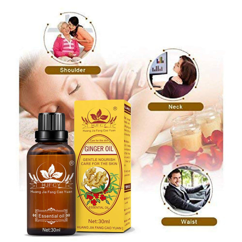 3 Pack Ginger Massage Oil,100% Pure Natural Lymphatic Drainage Ginger Oil,SPA Massage Oils,Promote Blood Circulation Relieve Muscle Soreness and Swell.-90Ml - NewNest Australia