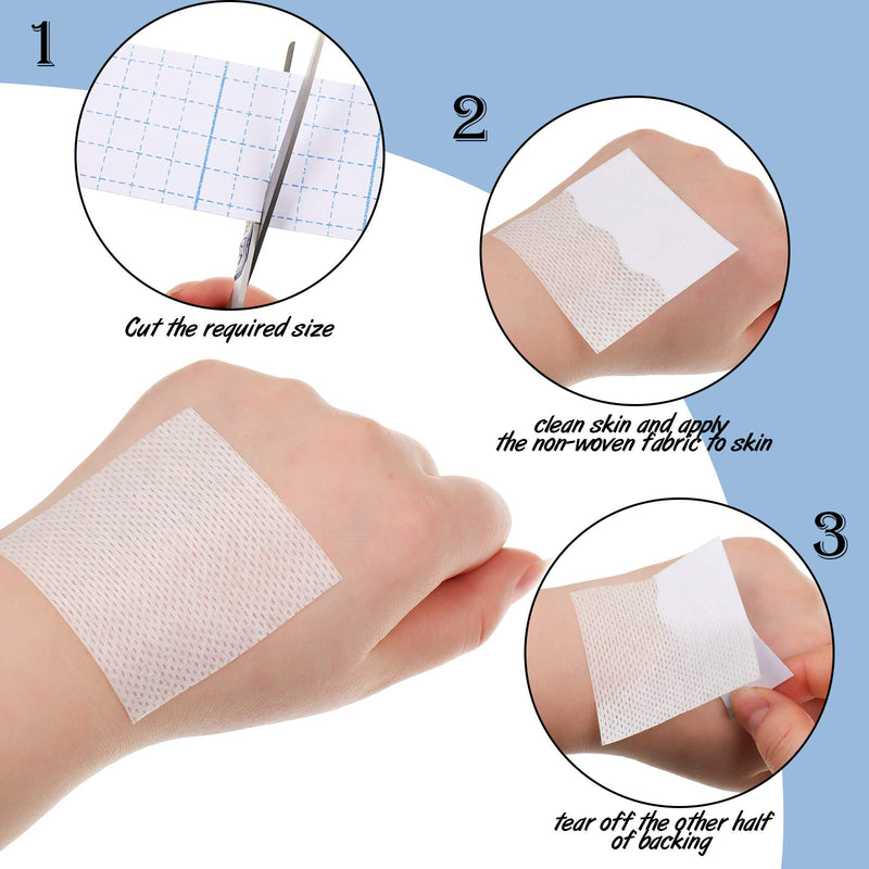 2 Rolls Non-Woven Cover Roll Stretch Tape Non-Woven Adhesive Bandages Breathable Bandage Tape Cohesive Wrap Bandages Protective Stretch Bandage Roll Film (2 Inch x 10.94 Yard) 2x393.8 Inch (Pack of 2) - NewNest Australia