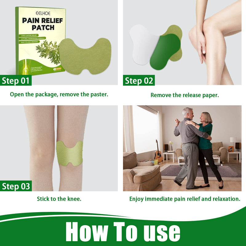 Pain Relief Heat Plaster Patch, Wormwood Knee Plaster Moxibustion Pain Relief Plaster Portable Moxibustion Patch Pain Relief Patch For Knee Back Neck Muscle Soreness (A) A - NewNest Australia