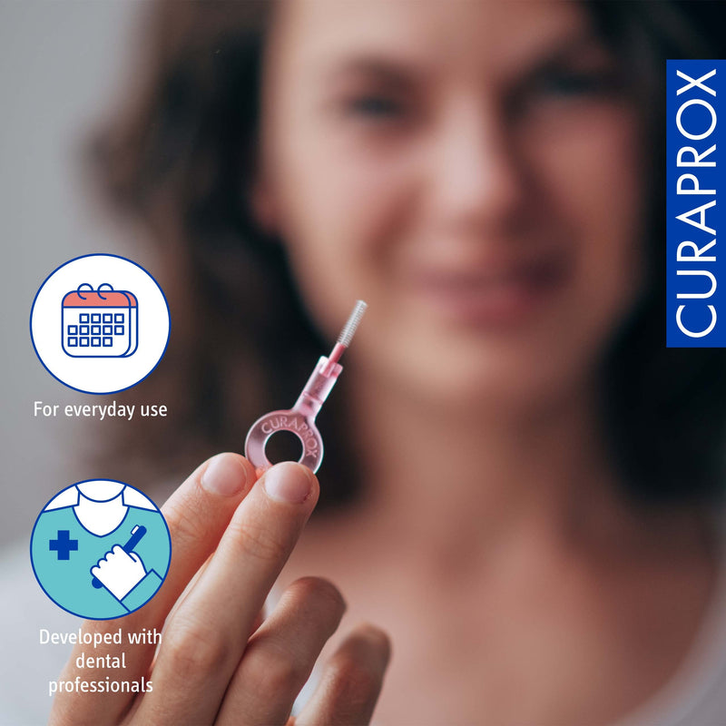 Curaprox interdental brushes CPS 08 prime, refill, 8 pieces, pink, 0.8 mm diameter, 3.2 mm effectiveness, refill pack, without holder - NewNest Australia