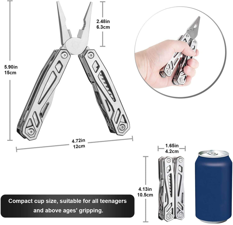 WETOLS 21-in-1 Multi-Pliers, Multi-Tools, Foldable and Self-Locking, with Hard Stainless Steel, Multitool Used as Pliers, Knife, Bottle Opener, Screwdriver, Sickle etc, WE-182 - NewNest Australia