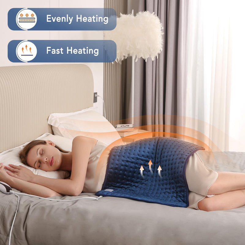 Heating pad with automatic switch-off, electric heat pad 50 x 60cm for back, shoulder, neck and temperature setting in 5 quick heating technology overheating protection - NewNest Australia