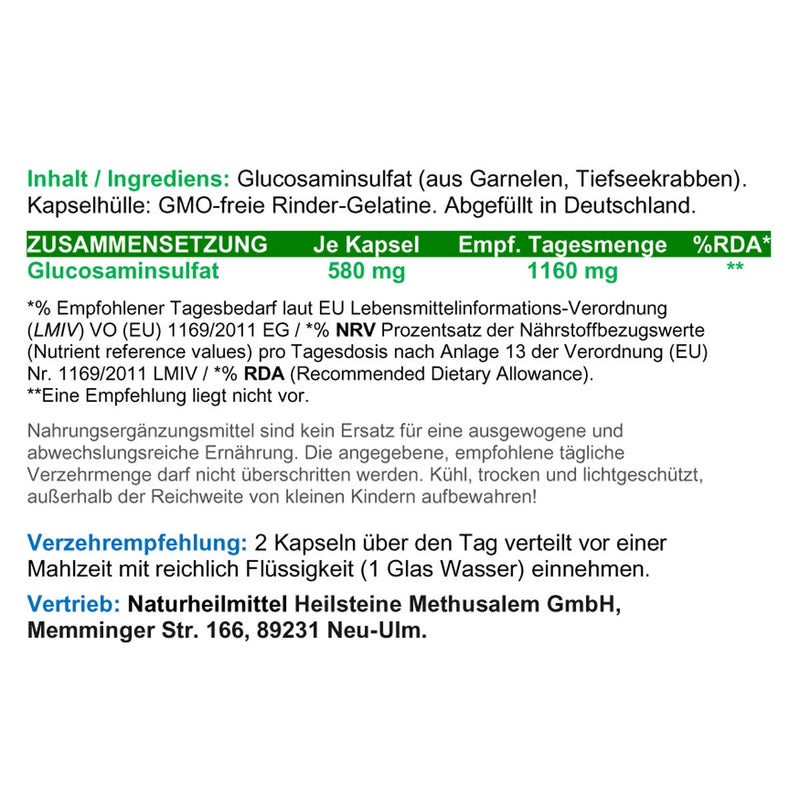 Fit & MOBIL GLUCOSAMINE Glucosamine sulfate - 180 powder capsules - HIGHLY EFFECTIVE from deep sea crabs - No tablets - No concentrate - Not in high doses - Without ADDITIVES. 26500-180 - NewNest Australia
