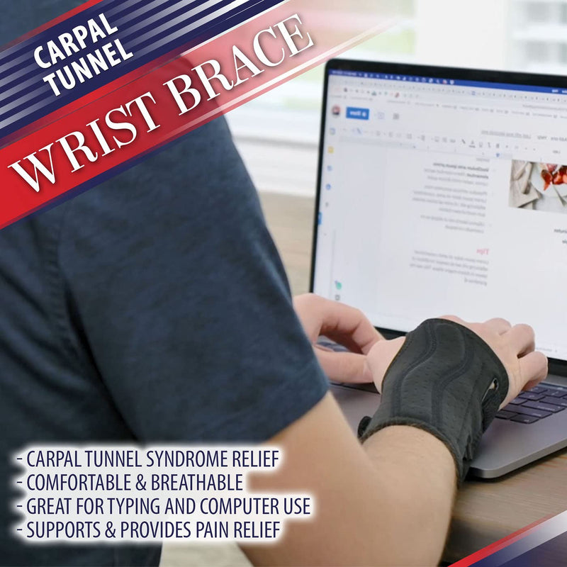 Carpal Tunnel Wrist Brace Night Support - Wrist Splint Arm Stabilizer & Hand Brace for Carpal Tunnel Syndrome Pain Relief with Compression Sleeve for Forearm or Wrist Tendonitis Pain (Left) Left - NewNest Australia