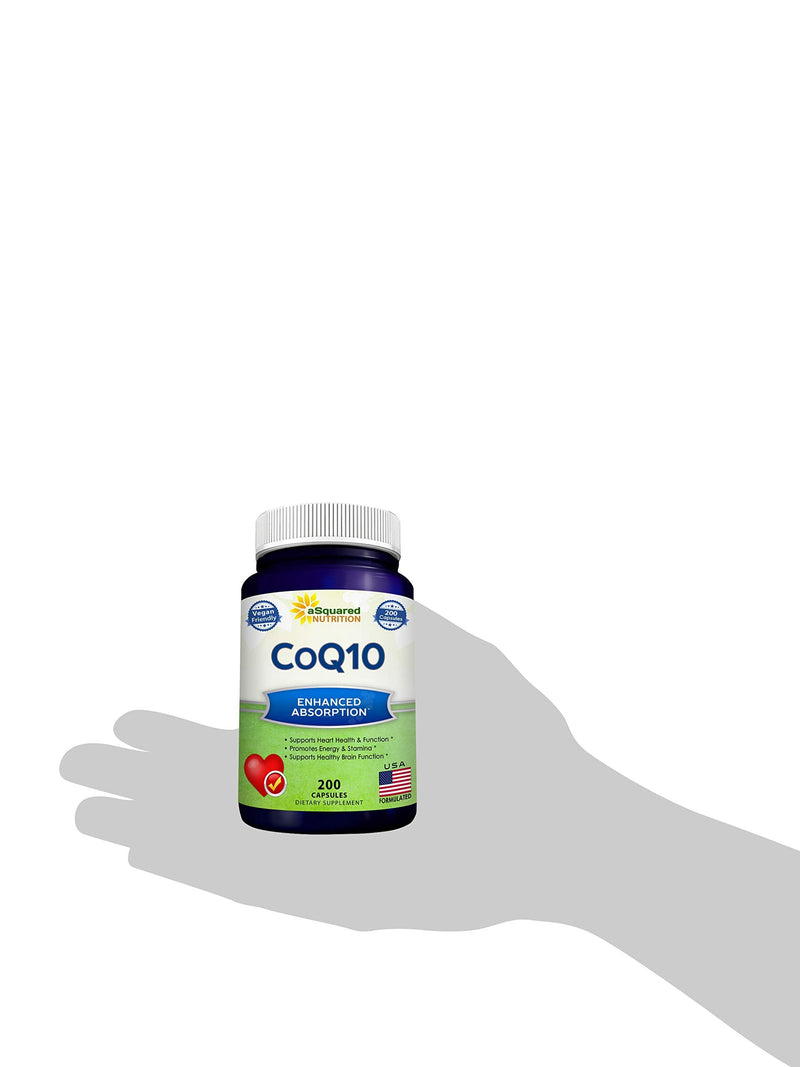 CoQ10 (400mg Max Strength, 200 Capsules) - High Absorption Vegan Coenzyme Q10 Powder - Ubiquinone Supplement Pills, Extra Antioxidant CO Q-10 Enzyme Vitamin Tablets, Coq 10 for Healthy Blood Pressure - NewNest Australia